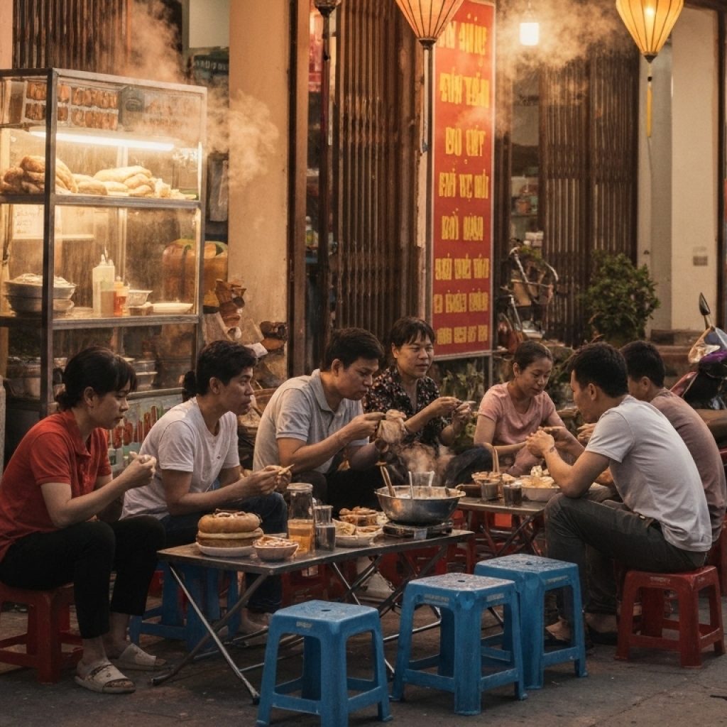 Da Lat's Secret Soul: Beyond the Instagram Hype to its Quirky Heart & Hidden Flavors! 🍓☕ Bustling Da Lat street food stall at dusk serving local Vietnamese dishes.