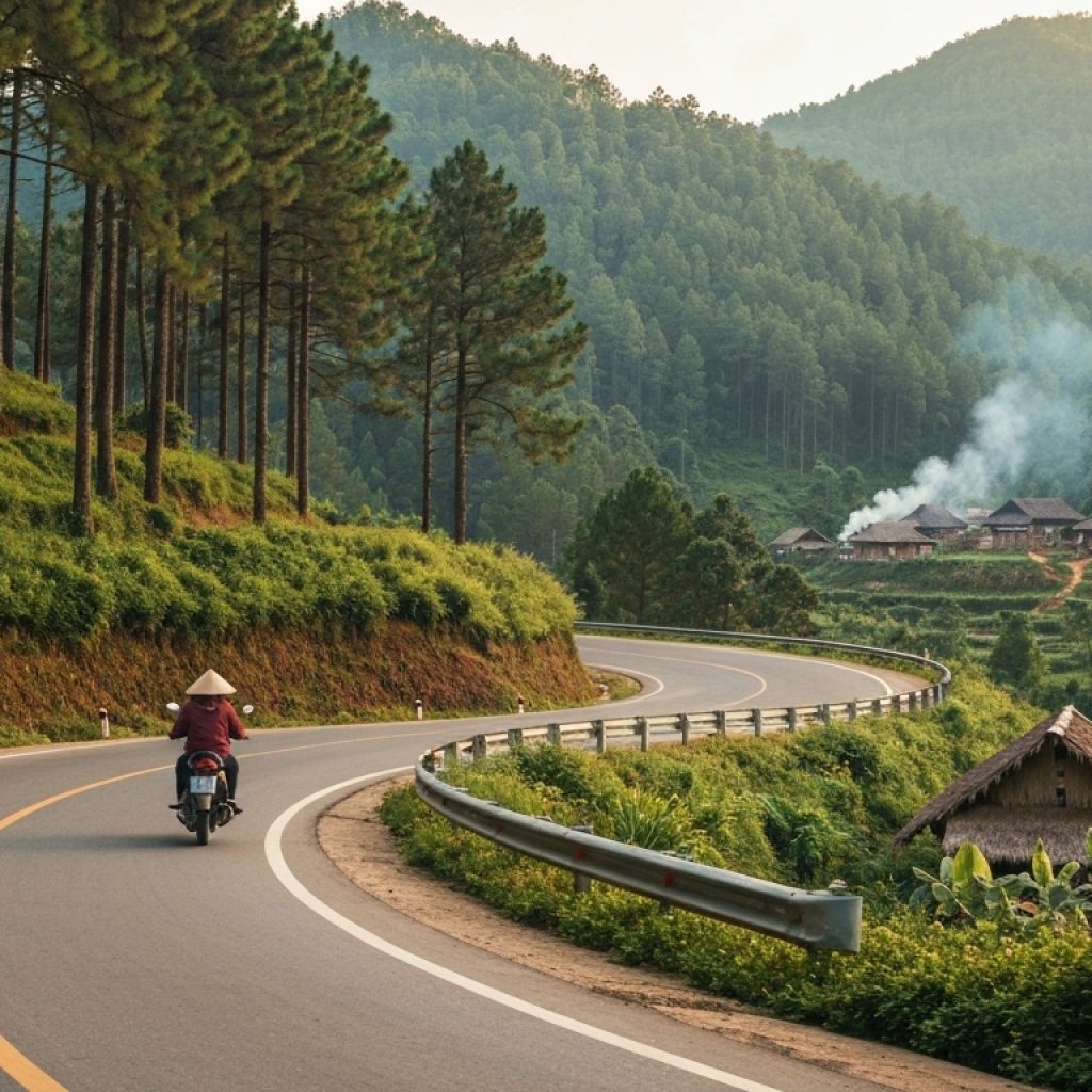 🌿 Beyond the Boulevards: My Secret Dalat Waterfall & K'Ho Village Loop 🛵 Motorbike journey through winding roads to a K'Ho village near Dalat.
